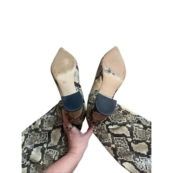 Marc Fisher Snakeskin Knee High Pointed Toe Boots 8.5 - Picture 4 of 6
